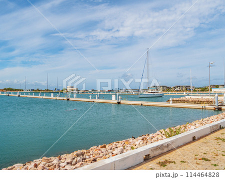 Feeling alone in an empty harbor in Varadero, Cuba. 114464828