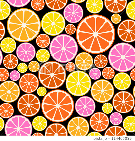 Seamless colorful pattern with citrus fruit. 114465059