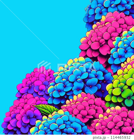 カラフルな紫陽花のイラスト 114465932