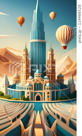 Modern city skyline wallpaper for Notebook cover, I pad, I phone, mobile high quality images 114466528