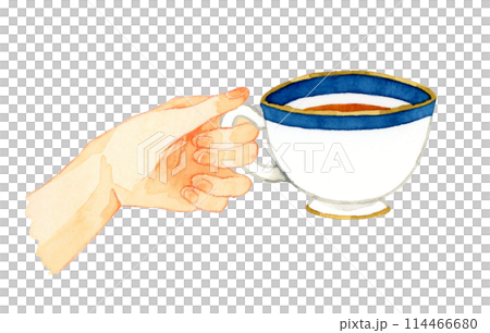紅茶が入ったティーカップを持つ手 飲み物・カフェメニューの手描き水彩イラスト素材 紅茶が入ったティーカップを持つ手 飲み物・カフェメニューの手描き水彩イラスト素材 114466680