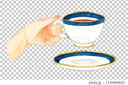 紅茶が入ったティーカップを持つ手 飲み物・カフェメニューの手描き水彩イラスト素材 紅茶が入ったティーカップを持つ手 飲み物・カフェメニューの手描き水彩イラスト素材 114466682