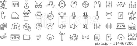 音楽に関係する線画アイコンセット 音楽に関係する線画アイコンセット 114467200