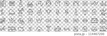 音楽に関係する線画アイコンセット 音楽に関係する線画アイコンセット 114467200