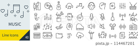 ベクターのミュージックのアイコンセット 114467201