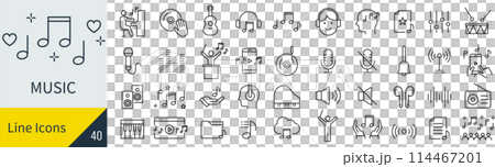 ベクターのミュージックのアイコンセット 114467201