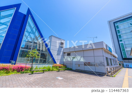 日本の藤沢都市景観 小田急 湘南台駅などを望む 114467363