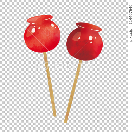りんごあめ2色水彩画 114467640