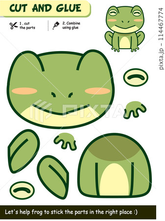 Educational paper craft game for children: Frog cut and glue activity for creative learning Educational paper craft game for children: Frog cut and glue activity for creative learning 114467774