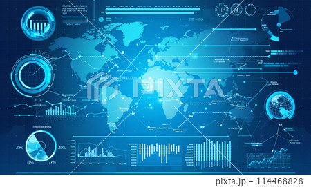 金融イメージ　株価や為替レートの変動 114468828