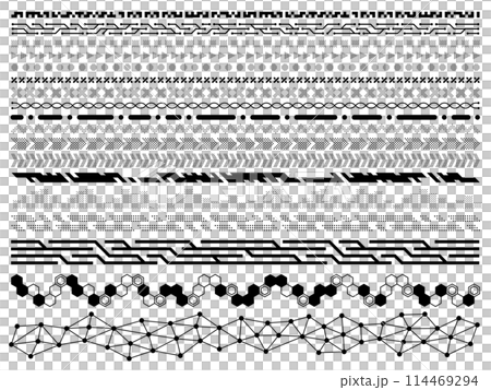 Digital decorative lines set Digital decorative lines set 114469294