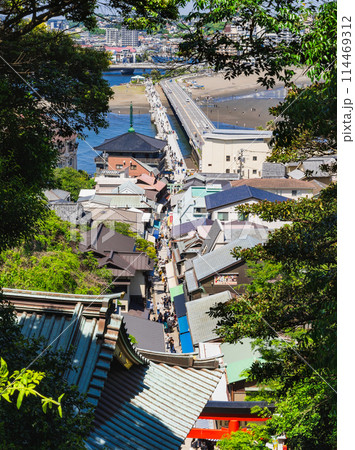 江島神社　参道と江の島大橋 114469312