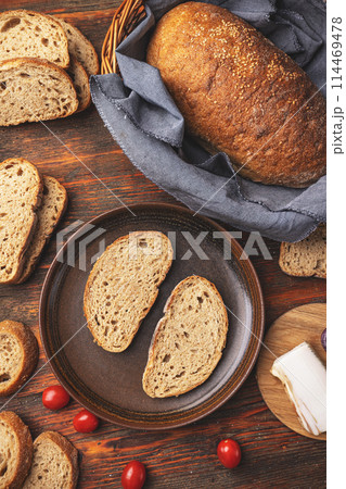 Crusty homemade bread 114469478