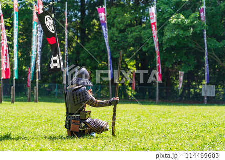 長篠合戦のぼりまつり、火縄銃の演武〈愛知県新城市〉 114469603
