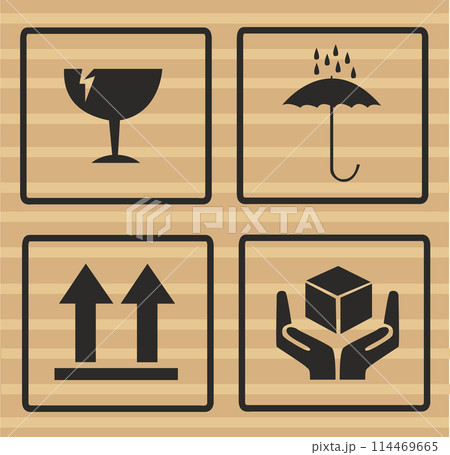Fragile or Breakable Material packaging symbol 114469665
