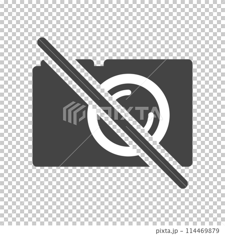 カメラのアイコンに禁止のマーク - シンプルな撮影禁止のサイン - no photography 114469879