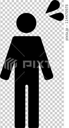 Person pictogram, impatient, troubled, sweat, silhouette 114470978