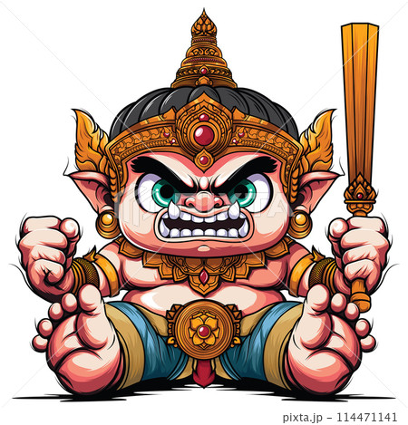 Thai giant cartoon chibi style. Thai giant cartoon chibi style. 114471141