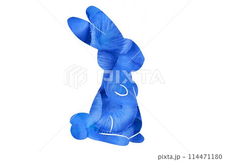 うさぎと花びらのレター素材 114471180