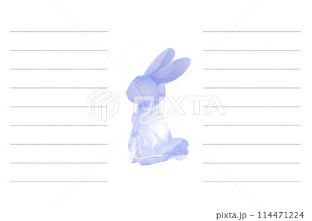 うさぎと花びらのレター素材 114471224