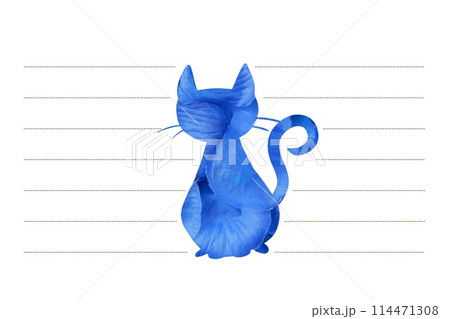 猫と花びらのレター素材 猫と花びらのレター素材 114471308