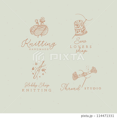 Sewing elements with lettering turquoise 114471331