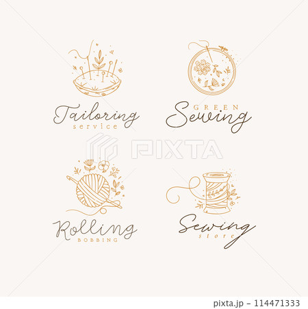 Sewing labels with lettering beige Sewing labels with lettering beige 114471333