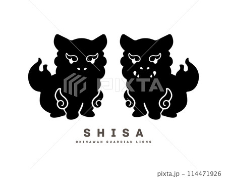 シーサー フラットデザイン アイコン ベクターイラスト 沖縄 114471926