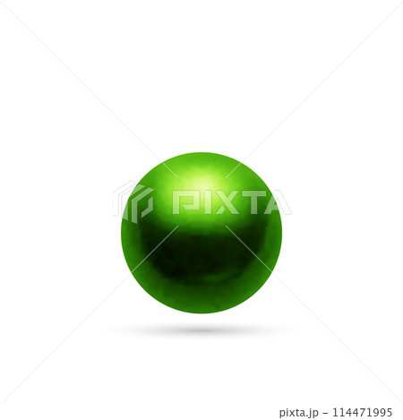Realistic 3d pearl isolated on white background. Natural Jewel illustration. Green pearl. eps 10 114471995