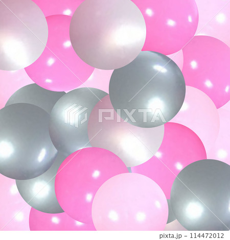 Colorful rainbow matte balls in different sizes. Abstract composition with multicolored flying spheres. Vector background. eps 10 114472012
