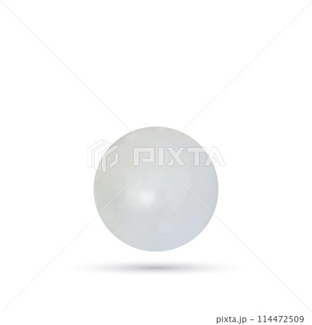 Realistic natural pearl. Jewel gems. Shiny silver ball isolated on white background. Vector jewelry sphere. eps 10 Realistic natural pearl. Jewel gems. Shiny silver ball isolated on white background. Vector jewelry sphere. eps 10 114472509
