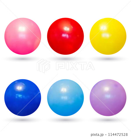 Colorful shiny glass balls 3d graphic. Precious beads. White background isolated. eps 10 114472528