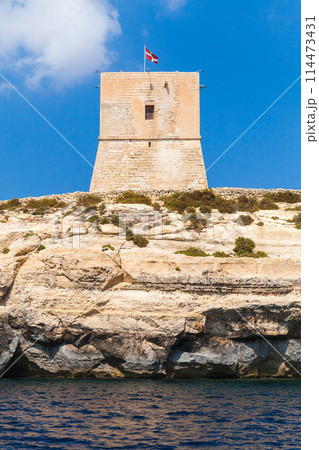 Mgarr ix-Xini Tower, the largest of the coastal watchtowers of Gozo, Malta Mgarr ix-Xini Tower, the largest of the coastal watchtowers of Gozo, Malta 114473431
