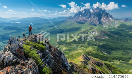Couple Standing on Hill 114473693