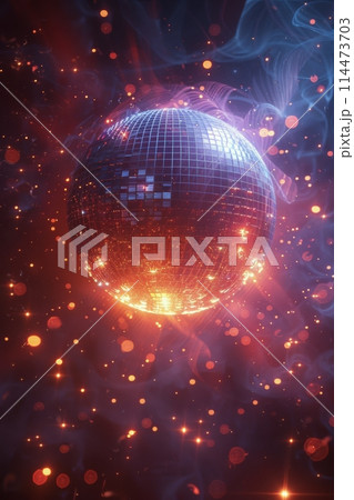 Disco Ball Floating on Water Disco Ball Floating on Water 114473703