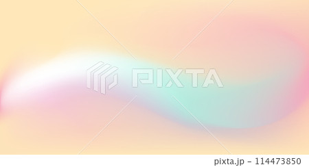 Beige gradient background with colorful rainbow wave. Pastel backdrop with bright blue blur. Abstract mesh pattern. 114473850