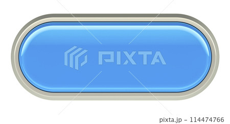 Blue web push button, oval. 3D rendering 114474766