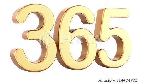 Golden 365 number. 3D rendering 114474772