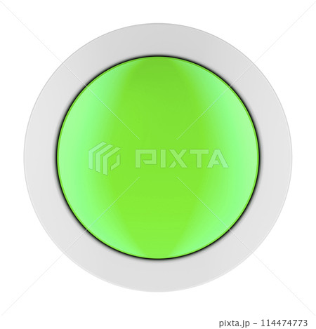 Green web push button, circle. 3D rendering 114474773