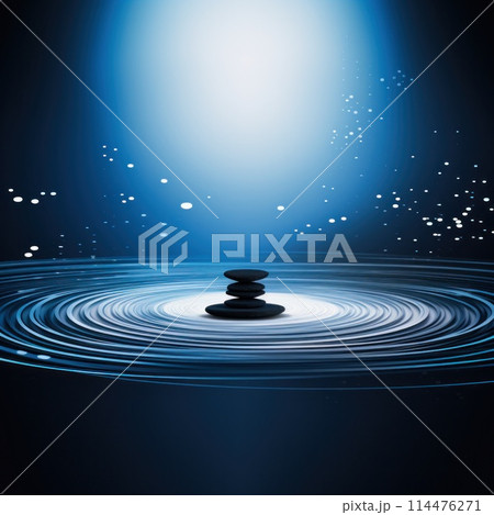 Tranquil Zen Stones in Water 114476271