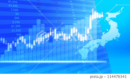 日本の株価が上昇していくイメージ 114476341