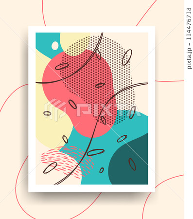 Brochure template abstract shapes vector 114476718