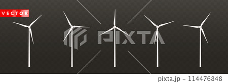 White 3d wind turbines with vanes White 3d wind turbines with vanes 114476848