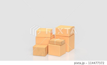 The cardboard box for shipping or cargo concept 3d rendering. The cardboard box for shipping or cargo concept 3d rendering. 114477372