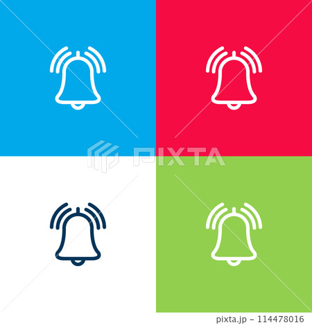 Bell alarm line notice icon. Call notification bell phone vector smartphone ui app icon 114478016