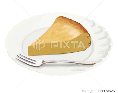 チーズケーキ（皿、フォーク付き） 114478523