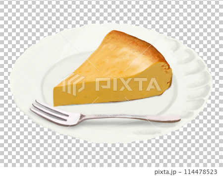 Cheesecake (with plate and fork) 114478523