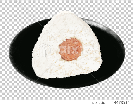 1 rice ball (grilled cod roe) with plate 1 rice ball (grilled cod roe) with plate 114478534