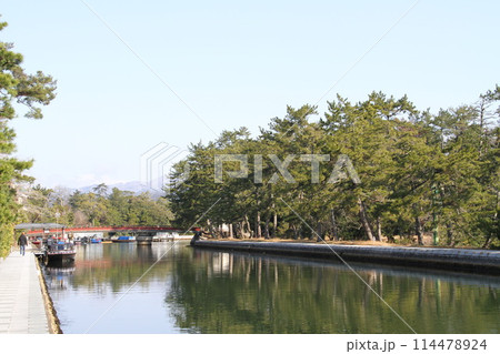 日本三景の京都天橋立の春風景 114478924