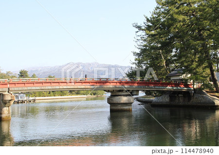 日本三景の京都天橋立の春風景 日本三景の京都天橋立の春風景 114478940